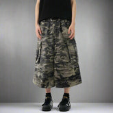 HEYFANCYSTYLE Men's Luxury Baggy Japanese Streetwear Oversized Cargo Shorts